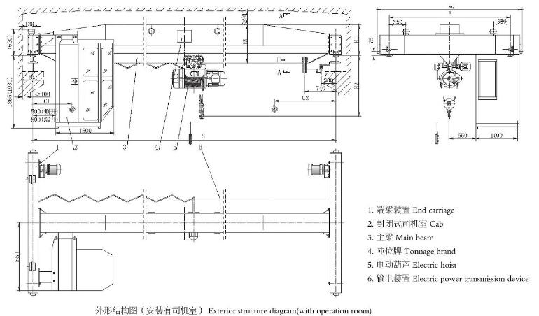 16噸電動(dòng)單梁起重機(jī)結(jié)構(gòu)圖 16噸電動(dòng)單梁起重機(jī)結(jié)構(gòu)圖